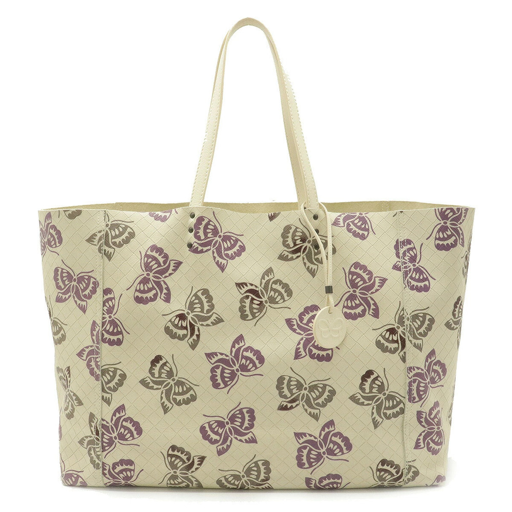 BOTTEGA VENETA Intreccio Mirage Butterfly Leather Tote Bag Shoulder Beige Cream